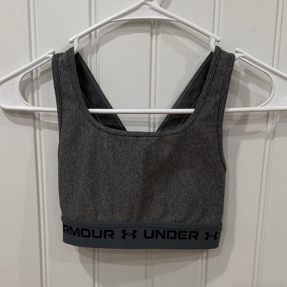 EUC Under Armour Heather Gray Sports Bra - Picture 3 of 5